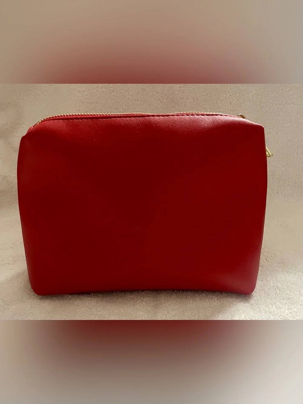 Steve Madden Red Cosmetic Pouch with Gold Hardware